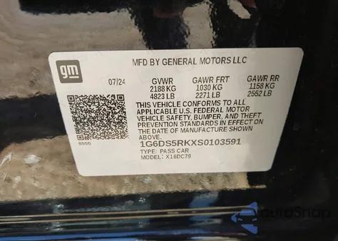 2025 Cadillac Ct5 Premium Luxury Rwd z USA, uszkodzony, nr VIN 1G6DS5RKXS0103591